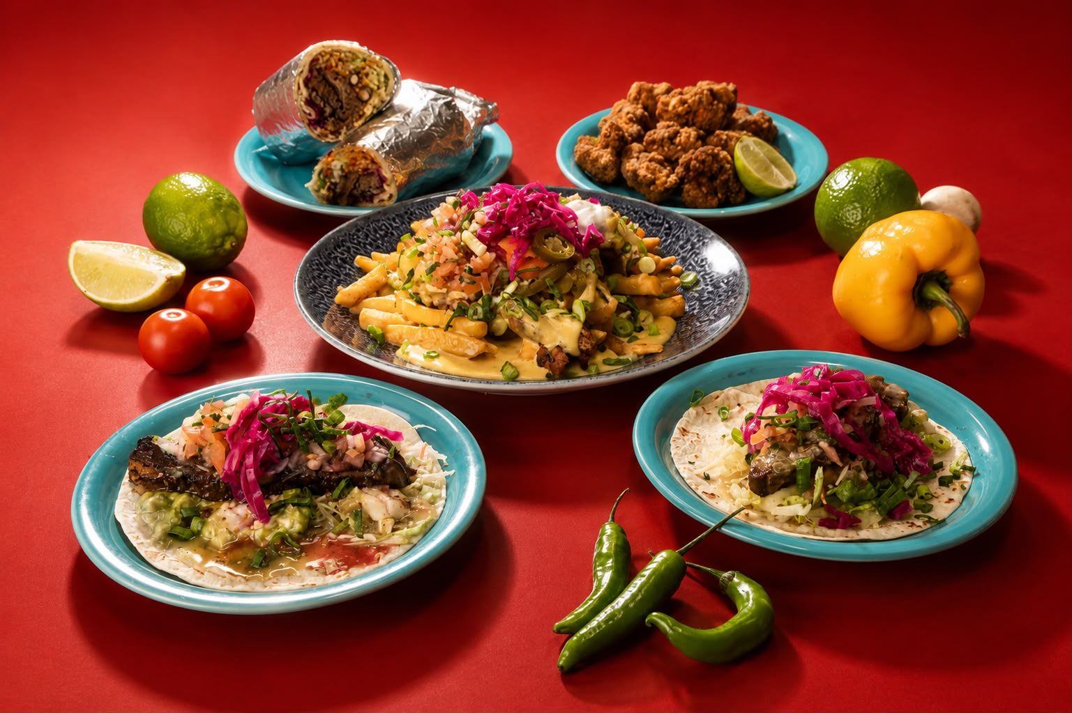 A full table of Taco Casa favourites