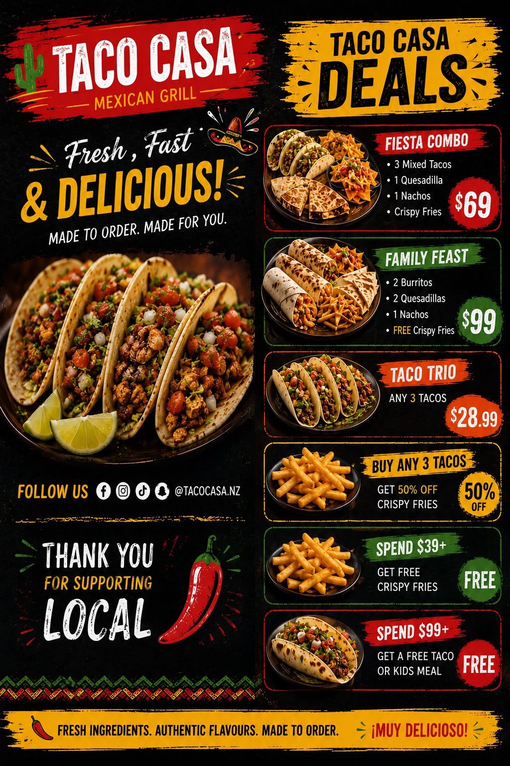 Taco Casa deals poster
